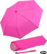 iX-brella Mini Ultra Light - Damen Taschenschirm mit gro&szlig;em Dach - extra leicht - neon pink
