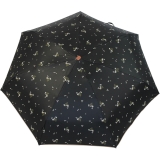 M&P Damen Taschenschirm mit Auf-Zu Automatik - Floral schwarz