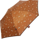 M&P Damen Taschenschirm mit Auf-Zu Automatik - Floral braun
