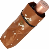 M&amp;P Damen Taschenschirm mit Auf-Zu Automatik - Floral braun