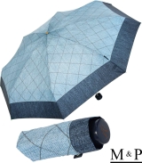 M&P Super-Mini Damen Taschenschirm klein leicht mit extra großem Dach - Jeans Borte