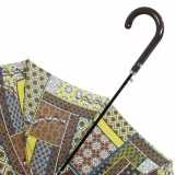 M&P Damen Regenschirm Long stabil Automatik Patchwork braun