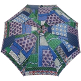 M&P Damen Regenschirm Long stabil Automatik Patchwork blau