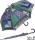 M&P Damen Regenschirm Long stabil Automatik Patchwork blau