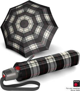 Knirps Taschenschirm T.200 Duomatic - stabil und sturmfest - Check black & white