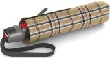 Knirps Taschenschirm T.200 Duomatic - stabil und sturmfest - Check beige