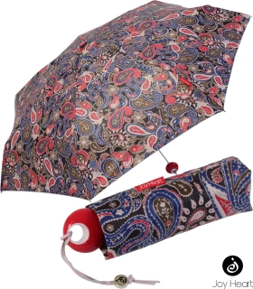 Mini Taschenschirm Damen Joy Heart klein und leicht - Paisley rot