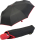 Bicolor Automatik Taschenschirm schwarz mit farbigem Griff und Einfassband - rot