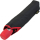 Bicolor Automatik Taschenschirm schwarz mit farbigem Griff und Einfassband - rot