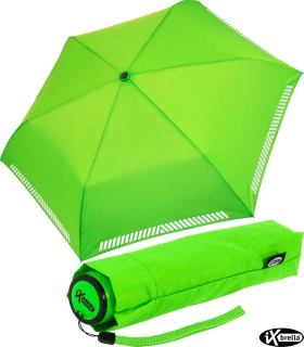 iX-brella Mini Kinderschirm Safety Reflex extra leicht - neon gr&uuml;n