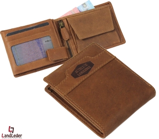 LandLeder 2 tlg Scheinbörse PINCH OF WAX RFID Schutz - natur