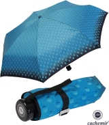 Cachemir Regenschirm Taschenschirm mini stabil sturmsicher Dots - türkis