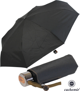 Cachemir Regenschirm Taschenschirm Handöffner mini schwarz