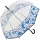 Gaudi Regenschirm Stockschirm gro&szlig; stabil transparent mit Mosaik Borte - blau