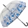 Gaudi Regenschirm Stockschirm gro&szlig; stabil transparent mit Mosaik Borte - blau