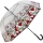 Gaudi Regenschirm Stockschirm groß stabil transparent mit Mosaik Borte - rot