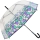Gaudi Regenschirm Stockschirm groß stabil transparent mit Mosaik Borte - lila