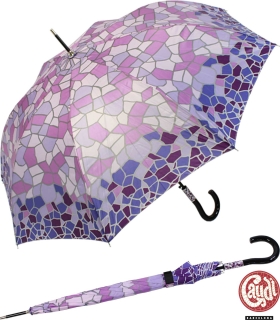 Gaudi Regenschirm Automatik Stockschirm Damen gro&szlig; stabil sturmsicher Mosaik - lila