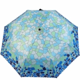 Gaudi Regenschirm Automatik Taschenschirm stabil sturmsicher mini Mosaik - blau-grün