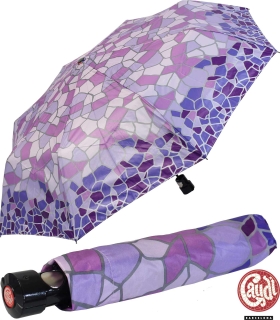 Gaudi Regenschirm Automatik Taschenschirm stabil sturmsicher mini Mosaik - lila
