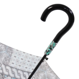Gaudi Regenschirm Automatik Stockschirm Damen gro&szlig; stabil sturmsicher Patchwork Muster - schwarz
