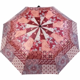 Gaudi Regenschirm Automatik Taschenschirm stabil sturmsicher mini Patchwork Muster - berry