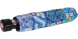 Gaudi Regenschirm Automatik Taschenschirm stabil sturmsicher mini Patchwork Muster - blau