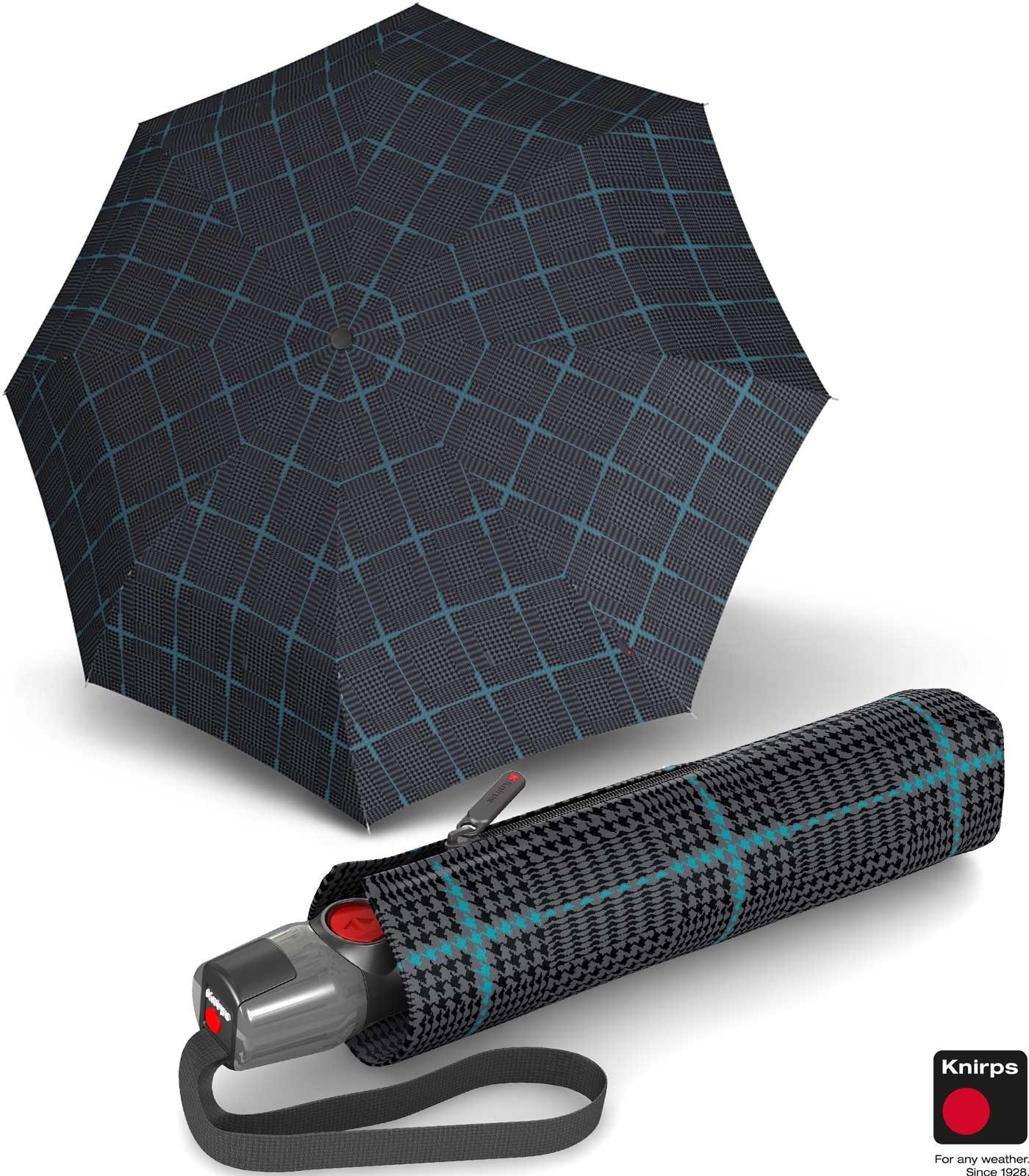 Knirps Taschenschirm T.200 Duomatic - stabil und sturmfest Sherlock Aqua