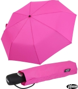 iX-brella stabiler Taschenschirm Mini Regenschirm mit Auf-Zu-Automatik - mid class neon pink