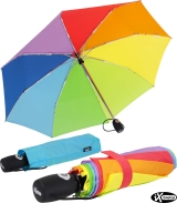 iX-brella stabiler Taschenschirm Mini Regenschirm mit Auf-Zu-Automatik - mid class Regenbogen