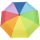 iX-brella stabiler Taschenschirm Mini Regenschirm mit Auf-Zu-Automatik - mid class Regenbogen