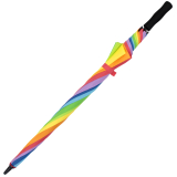 iX-brella Full-Fiber Golfschirm XXL 130cm leicht sturmfest mit Softgriff Regenbogen