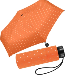 Ultra Mini Taschenschirm Damen Regenschirm Flash - Dots orange