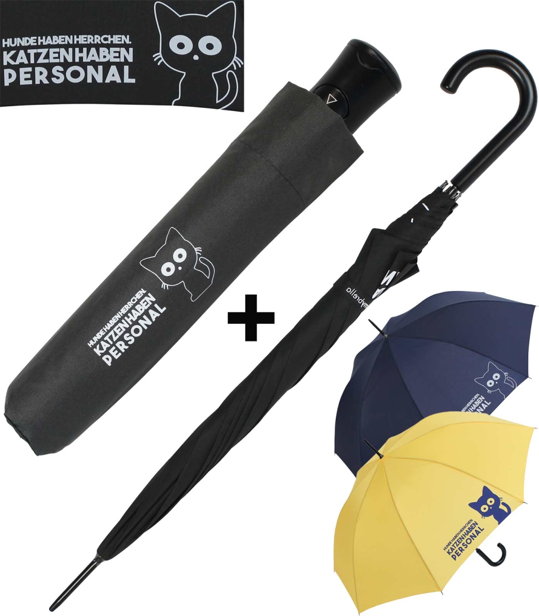 Regenschirm Set Stockschirm und Taschenschirm mit Automatik \