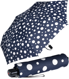 Knirps Taschenschirm Slim Duomatic Auf-Zu-Automatik Dots - navy