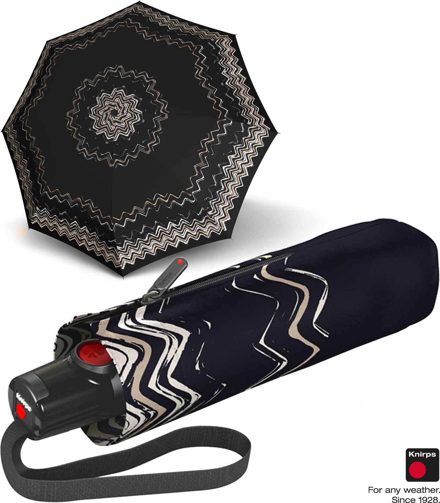 Knirps Taschenschirm T.100 Duomatic Auf-Zu-Automatik UV Schutz Floripa - black