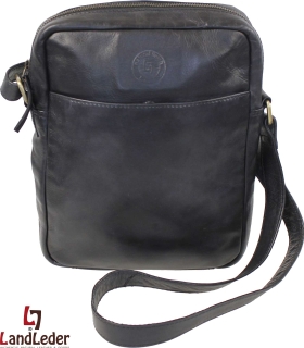 LandLeder Schultertasche mit Reißverschluss CAMBRIDGE - schwarz