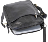LandLeder Schultertasche mit Reißverschluss CAMBRIDGE - schwarz