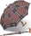 Stützschirm mit Fritzgriff aus Holz mit Automatik stabil windfest - checks brown 83 cm