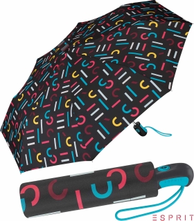 Esprit Taschenschirm Easymatic Light mit Auf-Zu Automatik Letterjam - multicolor