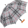 Stützschirm mit Fritzgriff aus Holz mit Automatik stabil windfest - checks light grey 83 cm