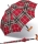 Stützschirm mit Fritzgriff aus Holz mit Automatik stabil windfest - checks red 86 cm