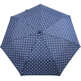 Knirps Taschenschirm Slim Duomatic Auf-Zu-Automatik Polka Dots - navy-white