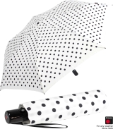 Knirps Taschenschirm Slim Duomatic Auf-Zu-Automatik Polka Dots - white-black