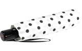 Knirps Taschenschirm Slim Duomatic Auf-Zu-Automatik Polka Dots - white-black