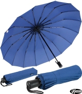 iX-brella 16-teiliger Taschenschirm mit Hand&ouml;ffner - blau