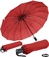 iX-brella 16-teiliger Taschenschirm mit Handöffner - rot