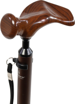 Gastrock Gehstock Comfort-Stock mit anatomischem Griff in Holzoptik - Linkshänder
