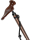 Gastrock Gehstock Comfort-Stock mit anatomischem Griff in Holzoptik - Linkshänder