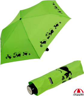 Doppler Mini Taschenschirm Havanna Fancy Cat´s - grün